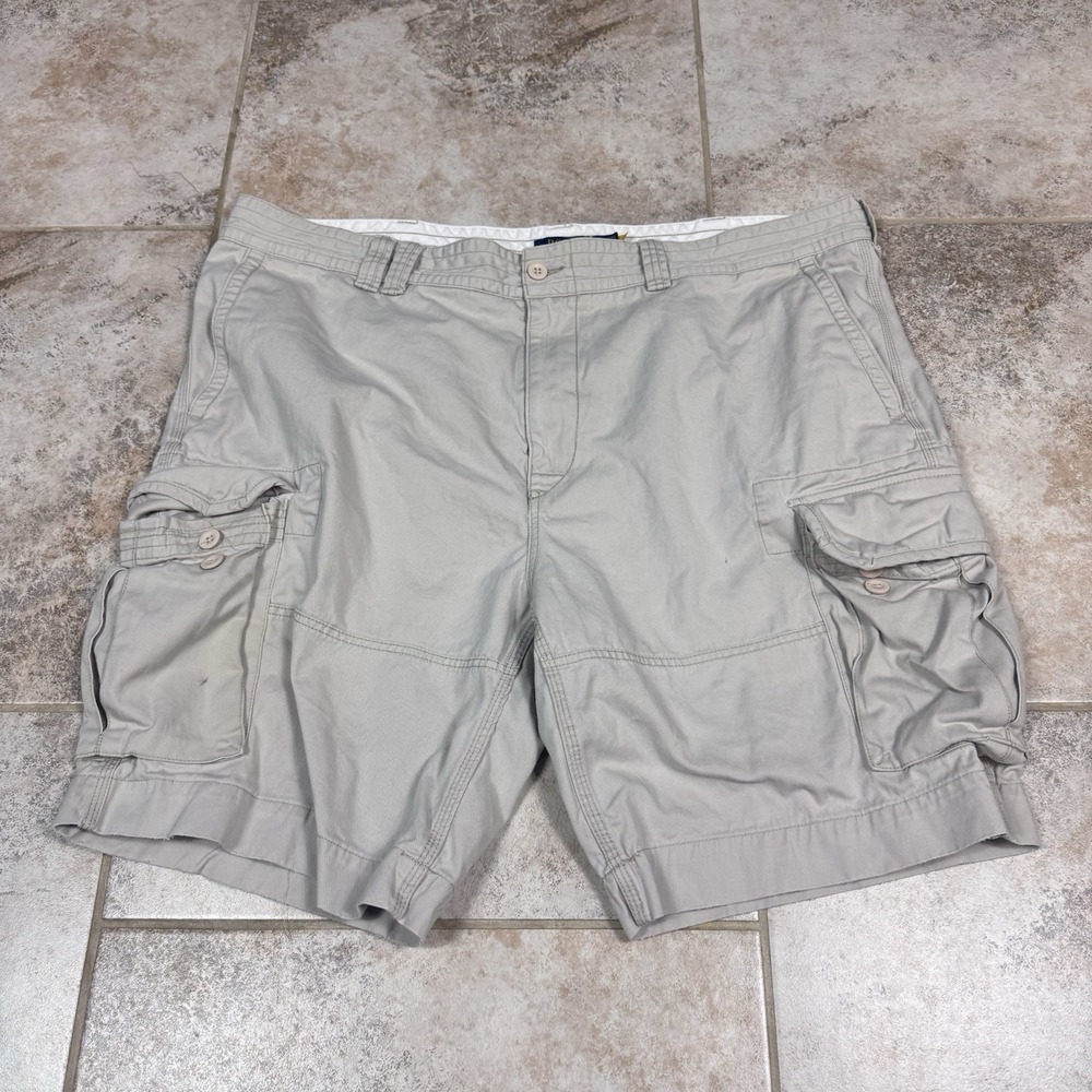 Polo Ralph Lauren Shorts Big & Tall Men 44 Gellar Cargo Thick Cotton Stone Khaki